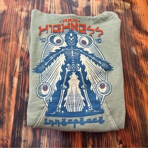 Your Highness Skeleton hooded sweatshirt. Size Large